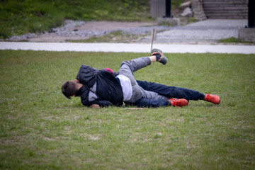 Fototapeta na wymiar Two guys are fighting each other. Bullying. Aggression.