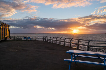 Fototapeta na wymiar Southsea in Hampshire at sunset
