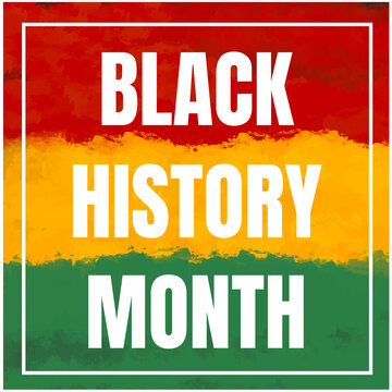 Black History Month banner. Pan African flag artistic hand drawn grunge paint background for banner, postcard, flyer vector design