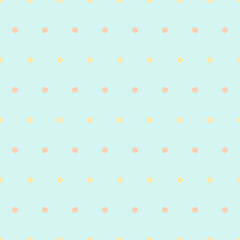 Small polka dot pattern on a blue background.