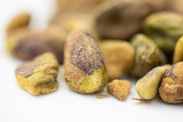 Fresh organic pistachios in bulk ready to eat.