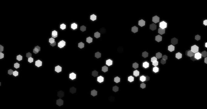 Abstract background of glowing shiny moving blurry bokeh particles. blend mode