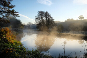 Mist on the River Wey, Godalming, Surrey, UK