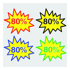 Set of Sale Tags, All Colored