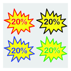 Set of Sale Tags, All Colored