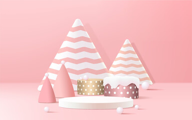 Display background and podium for product presentation