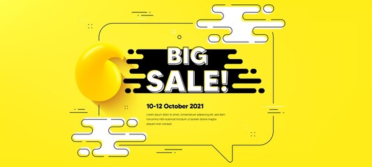 Big Sale text. Quote chat bubble background. Special offer price sign. Advertising Discounts symbol. Big sale quotation chat message. Text frame banner. 3d quote. Vector