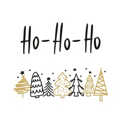 Vector drawing of Christmas trees. 