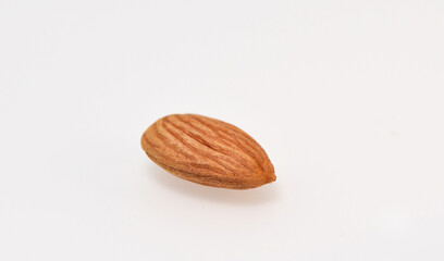 Almonds on white background