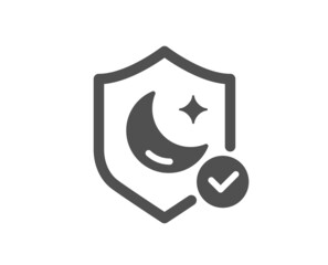 Sleep guard quality icon. No insomnia sign. Night protection symbol. Classic flat style. Quality design element. Simple guard icon. Vector