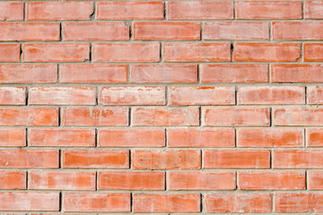 Empty red horizontal brick wall pattern background
