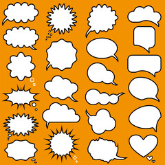 Vector black and white speech bubbles