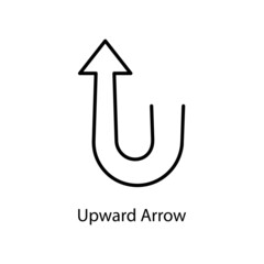 Upward Arrow Trendy solid icon isolated on white and blank background for your design