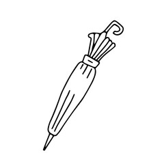 Beautiful hand-drawn fashion vector illustration of an umbrella isolated on a white background for coloring book