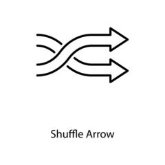 Shuffle Arrow Trendy solid icon isolated on white and blank background for your design