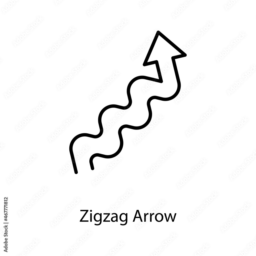 Poster zigzag arrow trendy solid icon isolated on white and blank background for your design