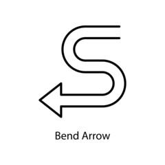 Bend Arrow Trendy solid icon isolated on white and blank background for your design