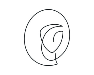 Continuous line drawing of women head. Vector illustration