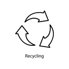 Recycling Trendy solid icon isolated on white and blank background for your design