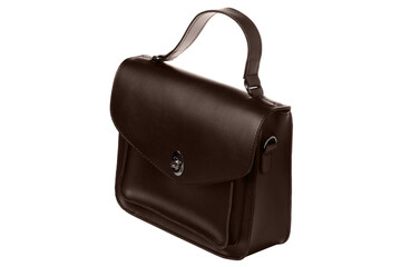 Small strict design Brown everyday bag with a white backdrop