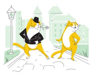 Tango is a dancing cat couple