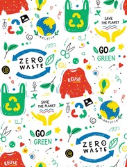 Zero waste - seamless background.