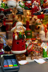 New Year's souvenirs in a shop on a holiday. High quality photo
