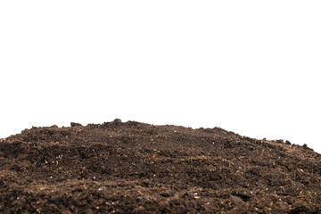 Soil for plant isolated on white background.