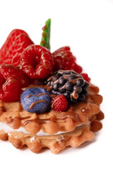 Delicious cake on an isolated white background. 