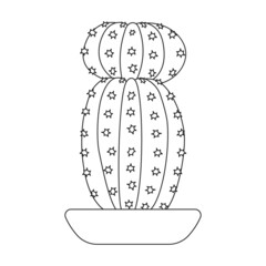 Houseplant cacti vector outline icon. Vector illustration cactus on white background. Isolated outline illustration icon houseplant cacti.