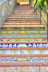 Deruta, detail of the ceramic staircase, entrance to the town - 467774876