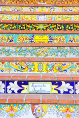 Deruta, detail of the ceramic staircase, entrance to the town - 467774892