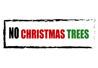 Letrero de no quedan existencias de árboles de Navidad en negro, rojo y verde