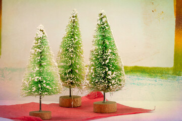 Vintage Bottle Brush Christmas Trees