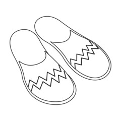 Slippers vector icon.Outline vector icon isolated on white background slippers.