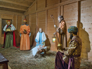 Nativity scene for Christmas. - obrazy, fototapety, plakaty