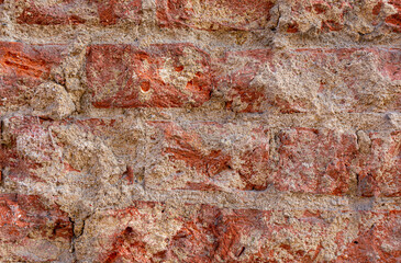 texture of old brick wall close up