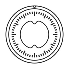 Kitchen timer vector outline icon. Vector illustration oven stopwatch on white background. Isolated outline illustration icon kitchen timer.