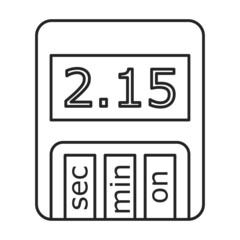 Kitchen timer vector outline icon. Vector illustration oven stopwatch on white background. Isolated outline illustration icon kitchen timer.
