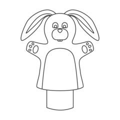 Theater puppets vector icon.Outline vector icon isolated on white background theater puppets.