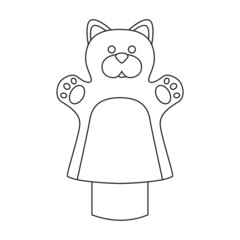 Theater puppets vector icon.Outline vector icon isolated on white background theater puppets.