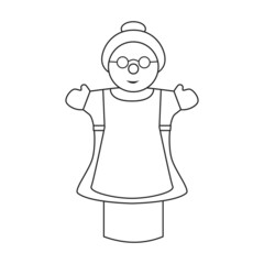 Theater puppets vector icon.Outline vector icon isolated on white background theater puppets.