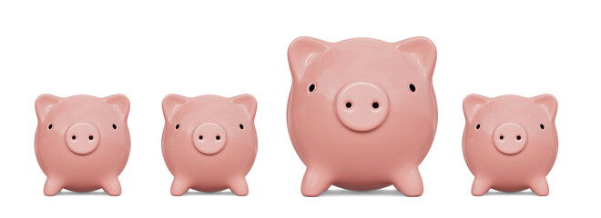 Piggy bank isolated on white background. Saving concept