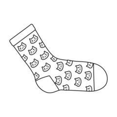 Sock vector icon.Outline vector icon isolated on white background sock.