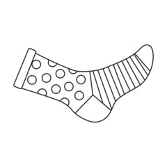 Sock vector icon.Outline vector icon isolated on white background sock.