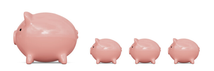 Piggy bank isolated on white background. Saving concept