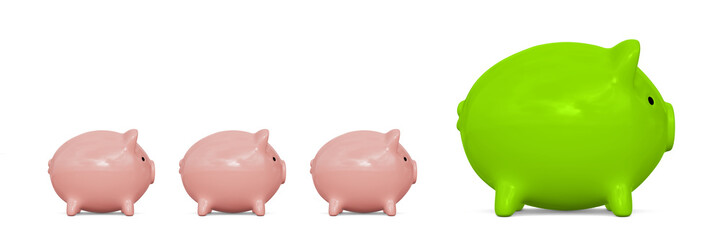 Piggy bank isolated on white background. Saving concept