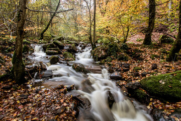 cascade de Brisecou à autun en Bourgogne en automne