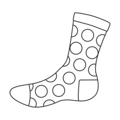 Sock vector icon.Outline vector icon isolated on white background sock.
