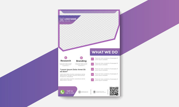 Business Brochure Flyer vector design layout template in A4 size, Easy to use and edit